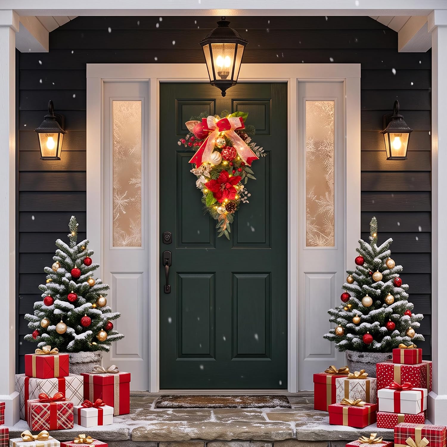 Outdoor Lighting Effects - Garvee 24 Zoll Weihnachtsbaum-Dekoration, umgedreht, Weihnachtliche