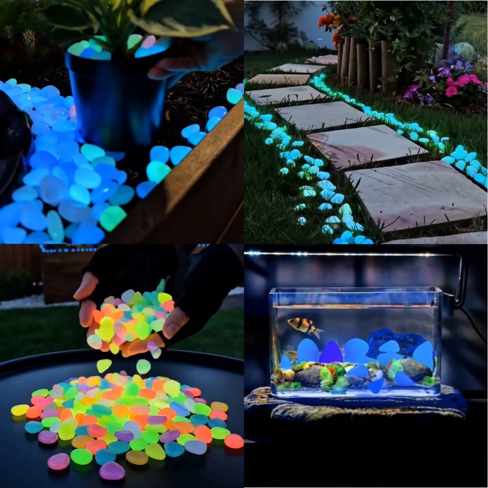 Outdoor Lighting Pathway - Bunte, im Dunkeln leuchtende Kieselsteine für