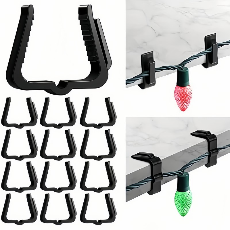 Outdoor Lighting Black - 90 Stück schwarze Außenbeleuchtungsclips, kein Werkzeug