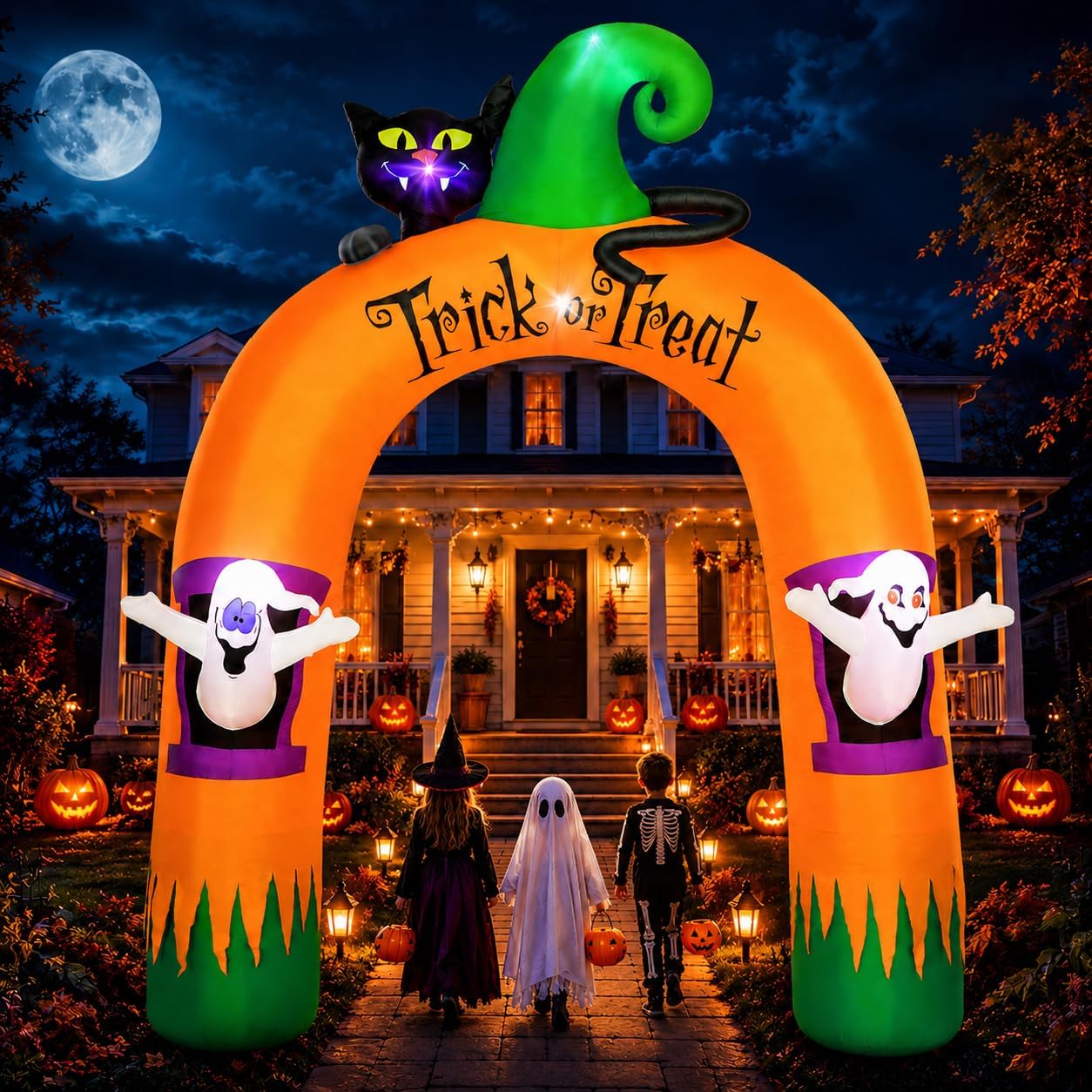 Outdoor Lighting Black - Halloween-Aufblasbarer Torbogen 10 Fuß mit 7