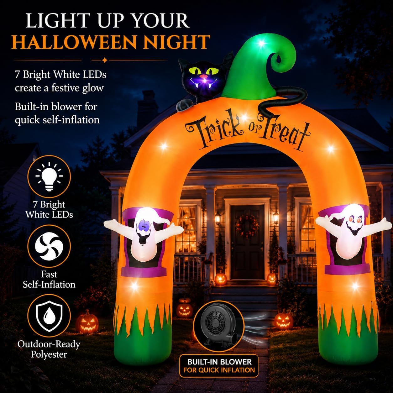 Halloween-Aufblasbarer Torboge – Outdoor Lighting Black Bewertung und Preis